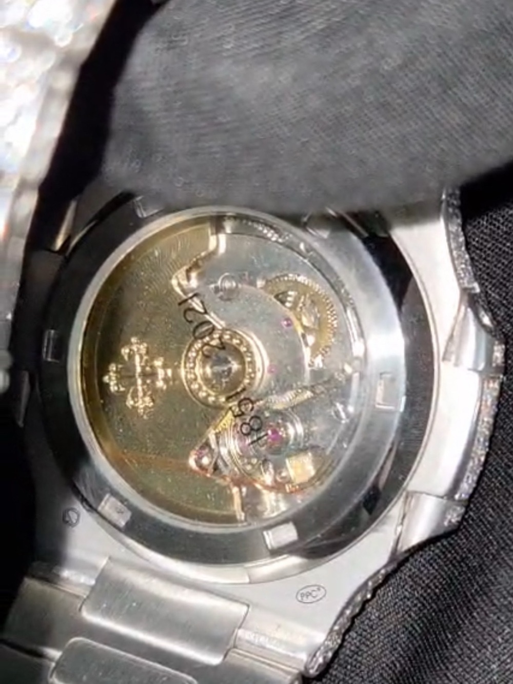 Patek Philippe Silver Pavé MOISSANITW-Style Bracelet Watch - Picture 4 of 6